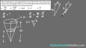 Related Rates Cone Leaking problem - VCE Maths Methods