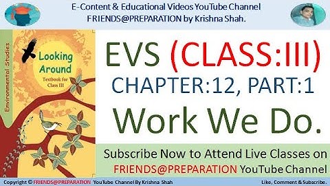 Work We Do Chapter 12 : Part 1 | Class 3 EVS