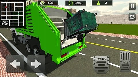 Garbage Truck Driver 2020 - Garbage Dump Truck Cleaning City Streets - Android Gameplay #2