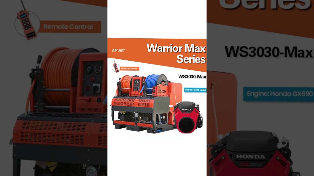 Amjet's Warrior Series Drain Cleaning Machine.