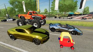 Racing Monster Trucks and Lamborghinis for TONS of money | Farming Simulator 22 screenshot 4