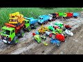 Mobil tronton panjang angkut penuh mobil mobilan, mobil balap, mobil polisi, trukmolen, excavator