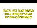 Excel get sum based on a unique value in two categories (2 Solutions!!)