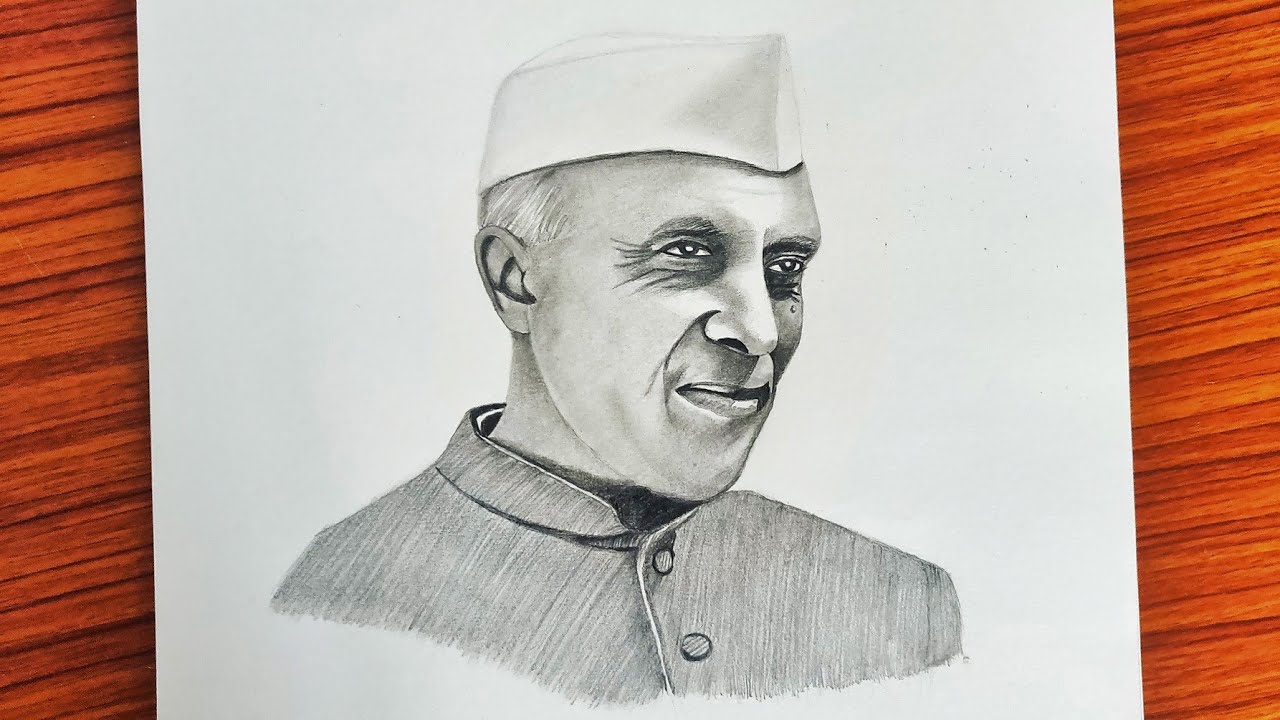 Drawing of Jawaharlal Nehru ji for Children's day | Art gallery | Let's  learn how to draw jawaharlal nehru ji for Children's day. You all can try drawing  jawaharlal nehru ji for