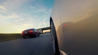 Tesla Model S P85D Vs Porsche 911 Turbo S Vs Lamborghini Aventador Race