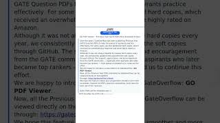 GO PDF Viewer – Previous Year GATE PDFs Now Available Online #Shorts