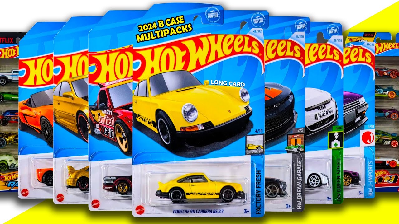 Showcase Hot Wheels 2024 B Case Long Card, New 5 Pack Set, VW Beetle