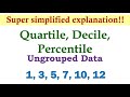 Measures of Position (Quartile, Decile, Percentile) -  Ungrouped Data