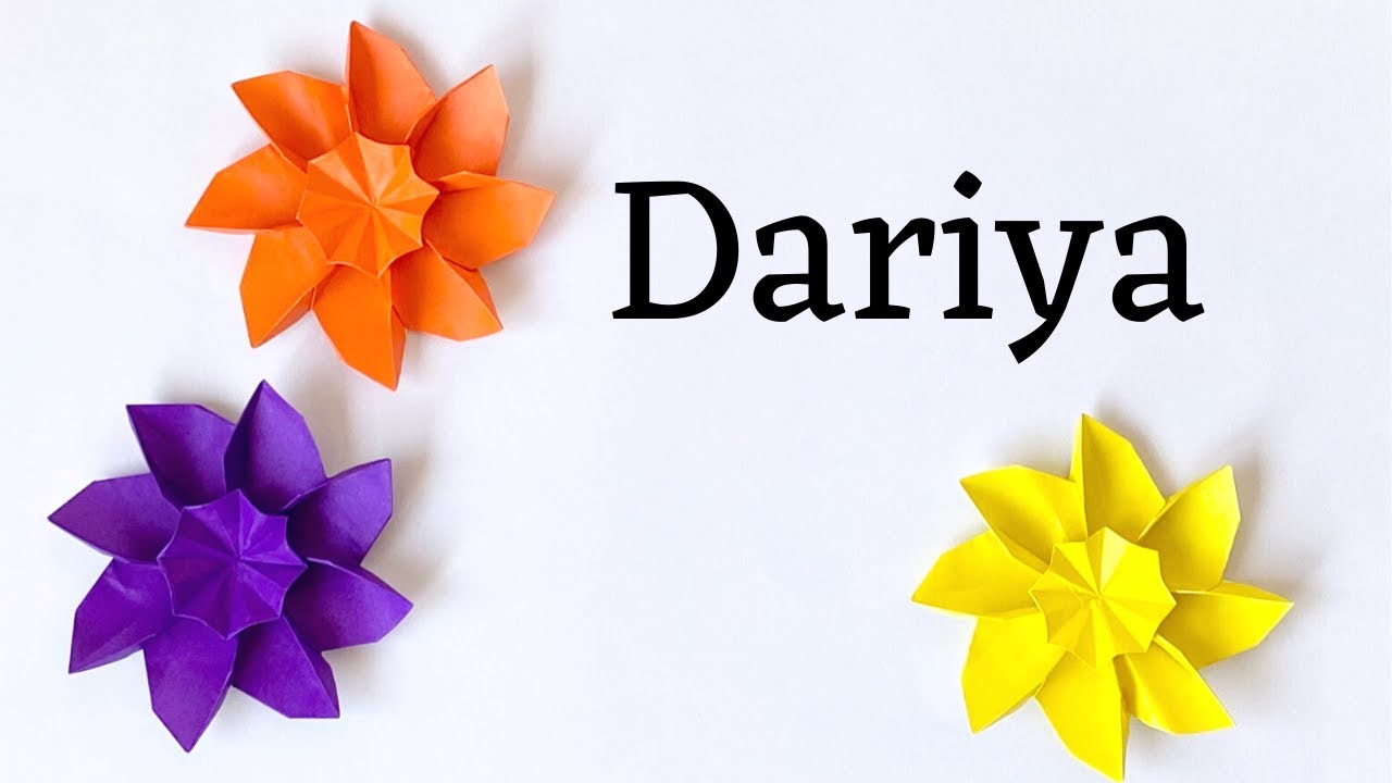 折り紙でお花 ダリヤ 折り紙１枚で作る花 かわいいよ 立体 Origami Flower Dariya 3d Maruchan S Origami Studio 折り紙モンスター