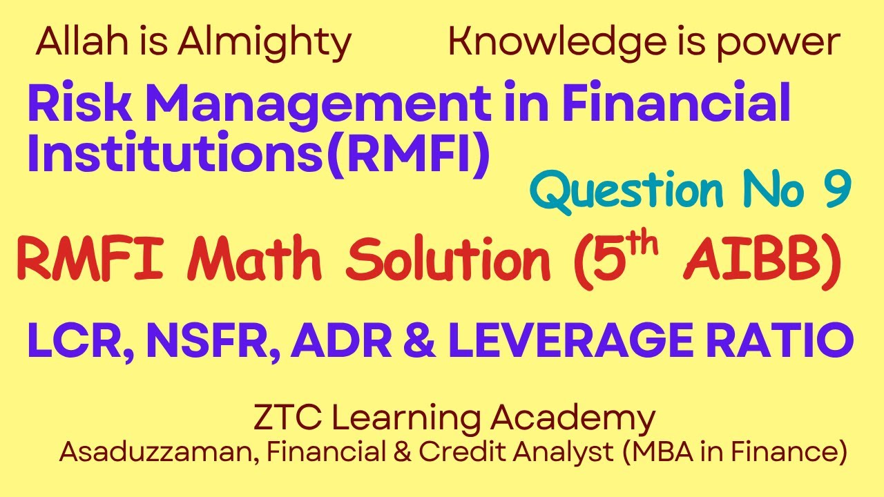 Risk Management Math Solution | 5th RMFI AIBB math solution 