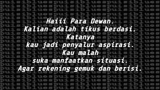 Puisi Dalam Musikalisasi Blues: PUISI BLUES. Judul: HAI, TIKUS BERDASI. (Puisi TING TONG).