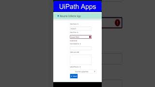 Building Resume Collector App using UiPath Apps screenshot 2