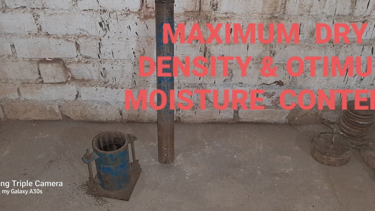 MDD MAXIMUM DRY DENSITY OF OPTIMUM MOISTURE CONTENT OF WATER IS CODE 