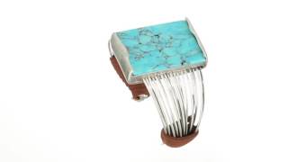 Robert Lee Morris Semiprecious Stone Multi Row Cuff Bracelet SKU:8904717