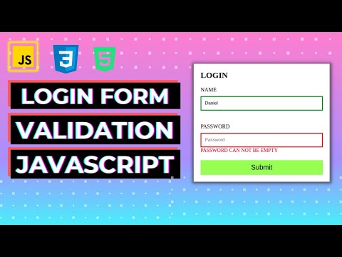 LOGIN FORM VALIDATION IN JAVASCRIPT HTML CSS |  CLIENT SIDE FORM VALIDATION