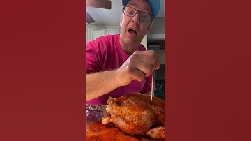 Where to insert thermometer in whole chicken #chicken #thermometer #bbqtips