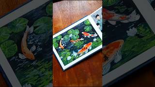 koi fish painting 💫#artshorts #paintwithme #illustration #gouache #koifish