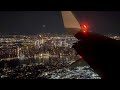 Spectacular night landing at new york city laguardia airport lga