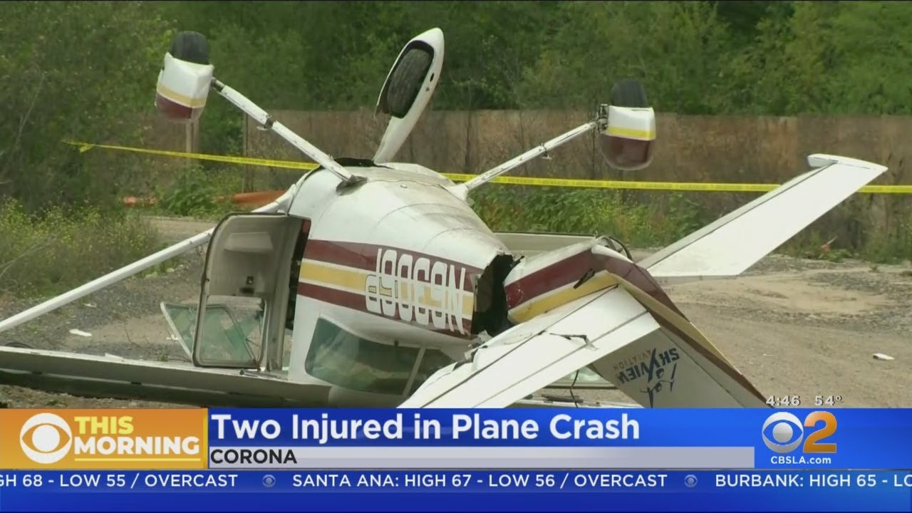 2 Injured in Plane Crash Near Corona Airport - YouTube