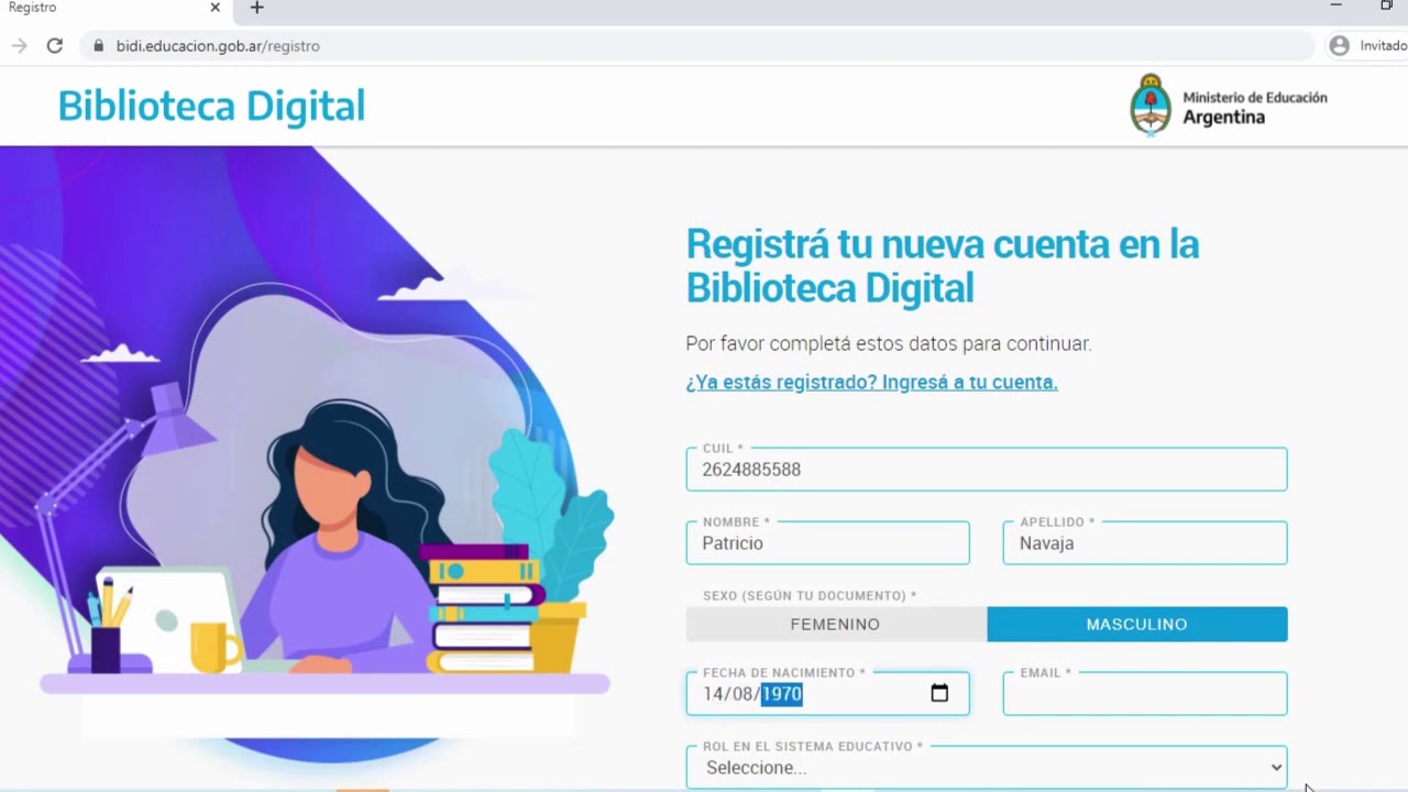 Biblioteca Digital (Bidi) - Proceso de registro e ingreso. - YouTube