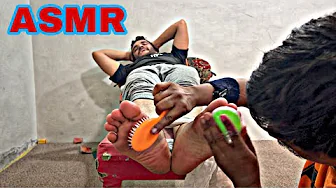 ASMR BOTH FEET TICKLE SAME TIME : Amazing Reaction