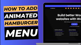 How To Add Animated Hamburger Icon To Elementor Website