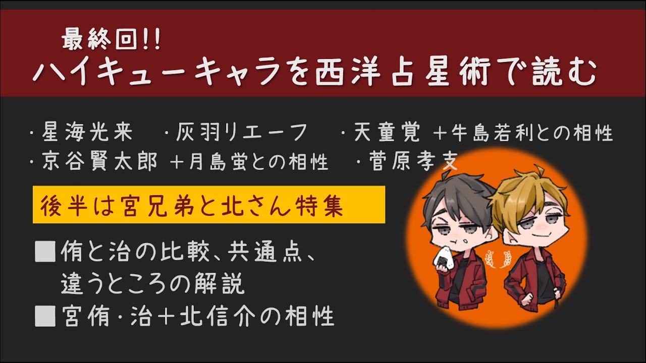 字幕つき 最終回 ハイキューキャラを西洋占星術で読む 星空事務所