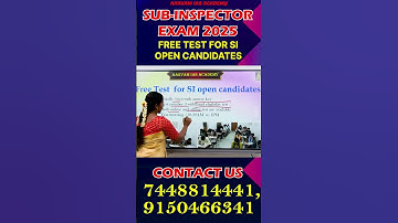 SI EXAM 2025 Preparation Plan | FREE TEST for Open Candidates | Crack in First Attempt #shots #test