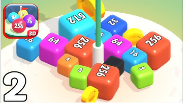 Merge Blocks 3D - 2048 Number Puzzle  || Unlock Lvls 256,512,1024 || Gameplay Walkthrough Part 2