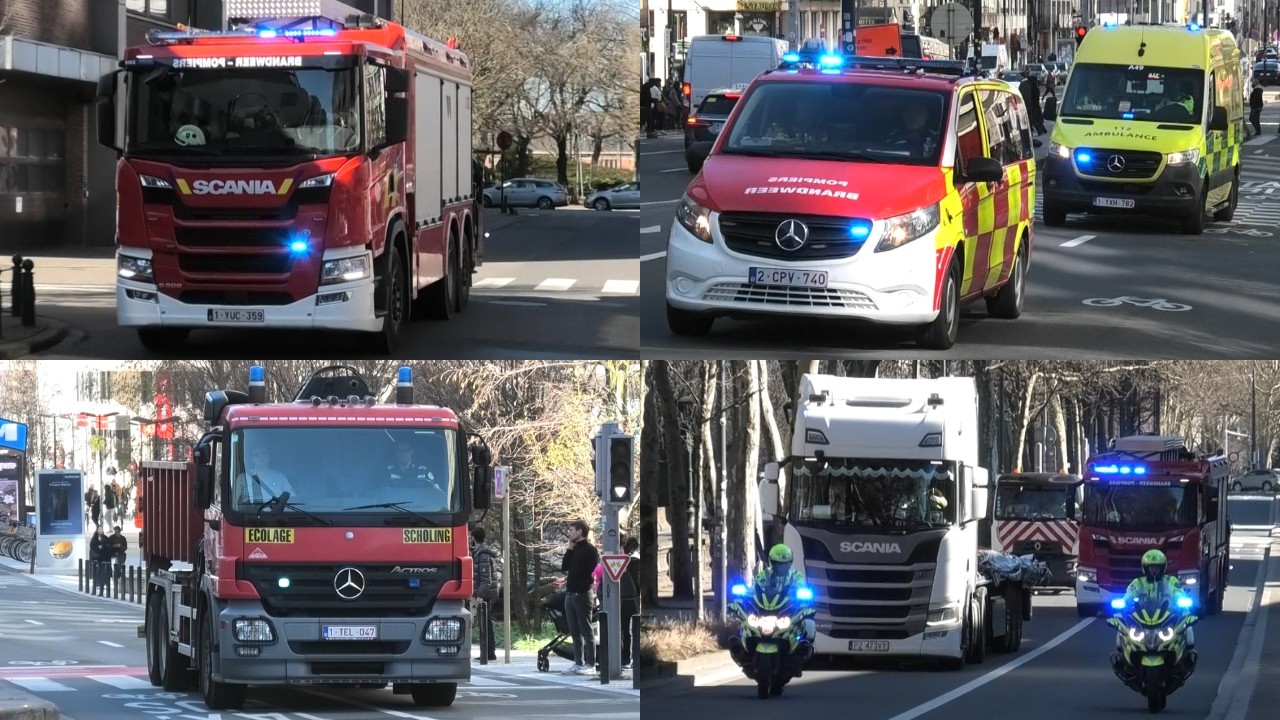 [UNIEK/E-SIRENE] BRANDWEER BRUSSEL met spoed naar een INTERVENTIE in de LOUIZATUNNEL!