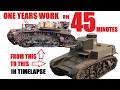 One Years Work in 45 Minutes Time-lapse, M3 Stuart Tank Wreck Project with Modern Diesel Engine