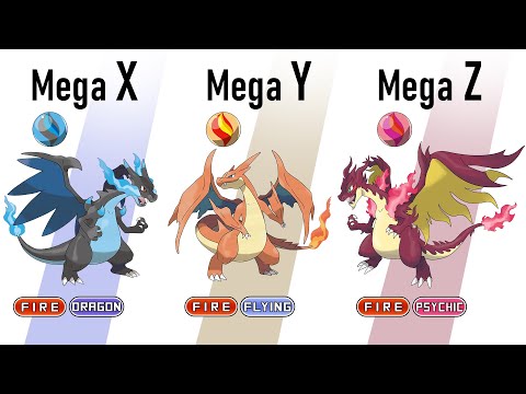All 24 Starters Pokémon Mega X/Y/Z Evolve (Gen 1 to Gen 8)