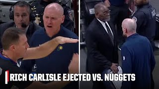 Rick Carlisle EJECTED after walking on court and screaming at the ref | NBA on ESPN