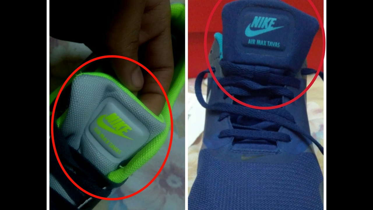 Original vs fake Nike shoe comparison 