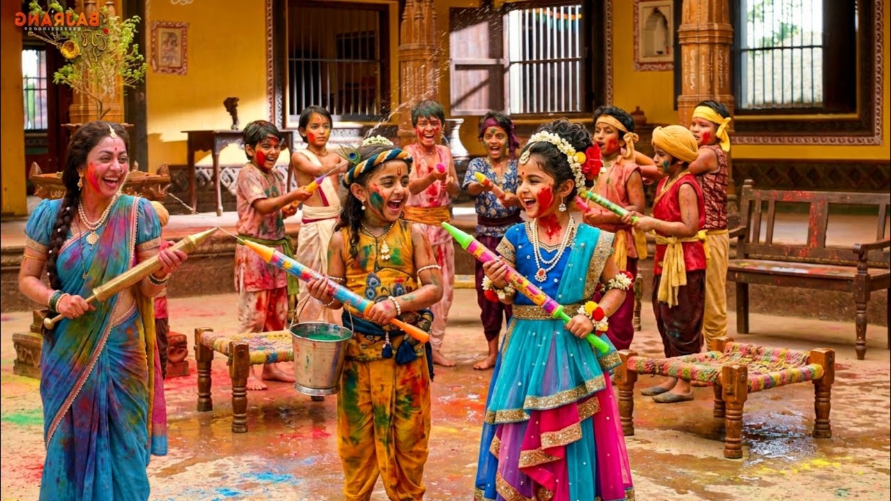 वृंदावन में बाल कान्हा और राधा की रंगभरी होली | यशोमती मईया के नंदलाला | Krishan Leela