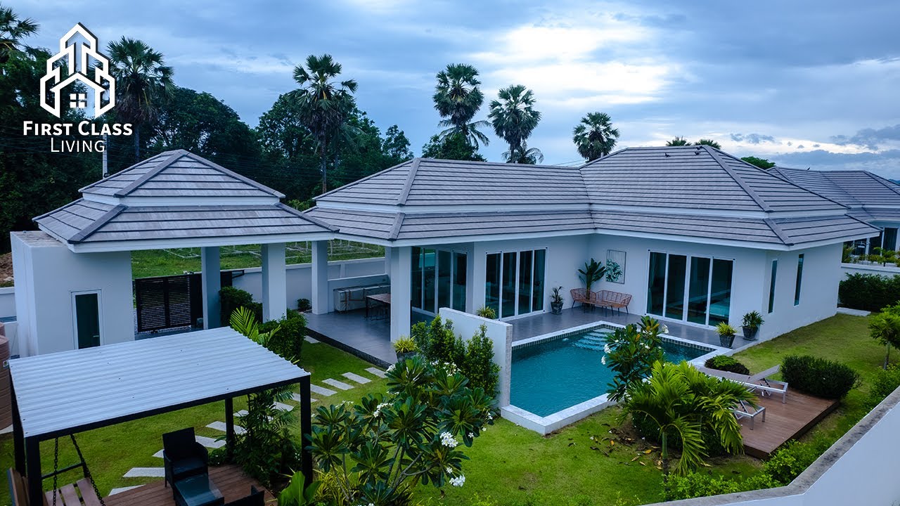 รีวิวบ้านหัวหิน Pool Villa 137 ตร.ว. | 3 นอน | 2 น้ำ | Fully Furnished | Solar system | 7.7 ล.