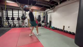 Step Back Split Stance Soccer Throw