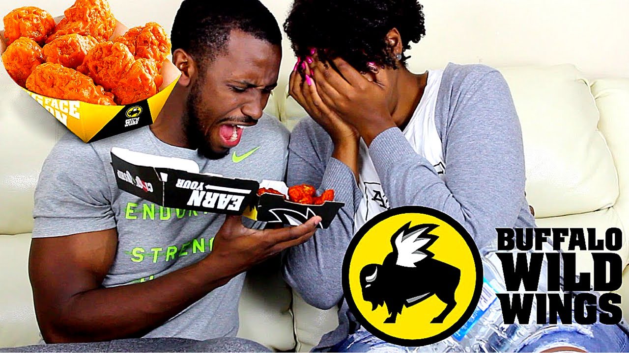 BLAZIN HOT BUFFALO WILD WINGS CHALLENGE!!! (PUNISHMENT AT END) | DV and Kay