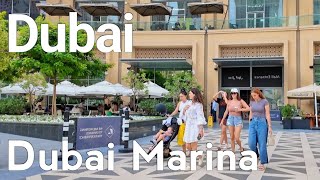 Dubai [4K] Dubai Marina, Touristic Center Walking Tour 🇦🇪