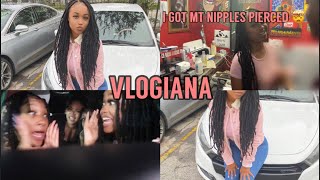 VLOGIANA | I GOT MY NIPPLES PIERCED ! 😱 HAUNTED HOUSE W FRIENDS &amp; MORE !