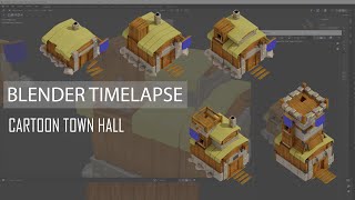 Blender - Cartoon Town Hall (Timelapse) screenshot 1