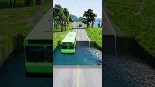 Bus passing water pit #77 | #carsvsrpothole #beamngpotholes #massivepotholes #deepwaterbeamngdrive