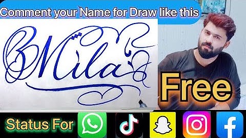 Mila Name Signature Calligraphy Status | How to Cursive write with cut Marker #mila @Mila