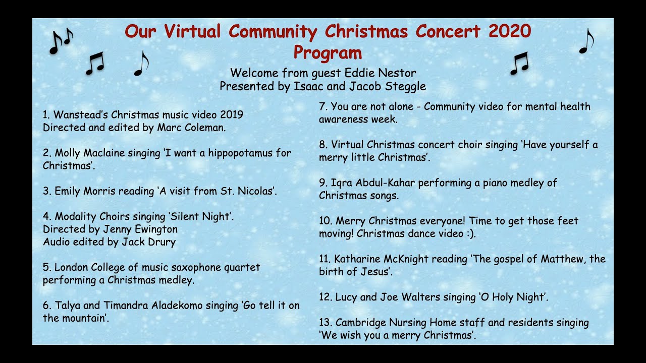 Virtual Community Christmas Concert 2020 - Virtual Community Christmas Concert 2020
