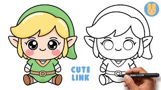 How to Draw Cute Link from Legend of Zelda Easy - Step by Step for Kids