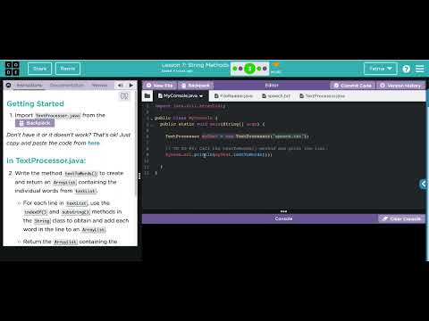 6 7 3 textToWords and Commit Code