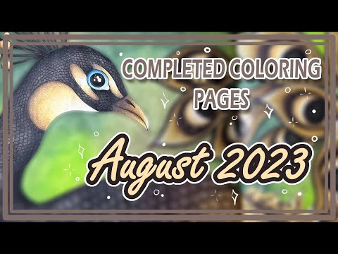 August 2023 Completed Coloring Pages! | Plans For September | Challenge x Prompt!