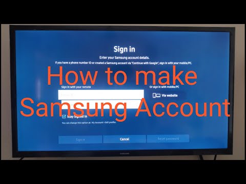 How to make Samsung Account for Samsung Smart TV 2020