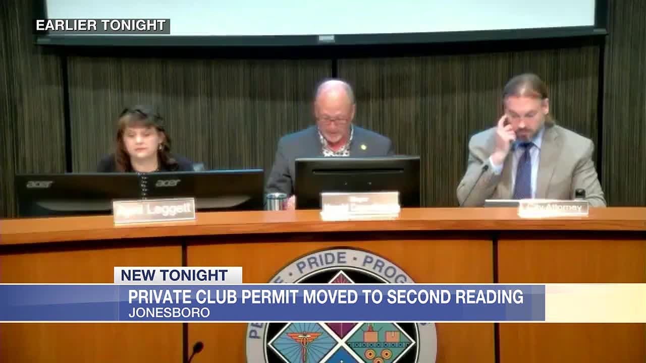 Private club permit applications moved to second reading - YouTube