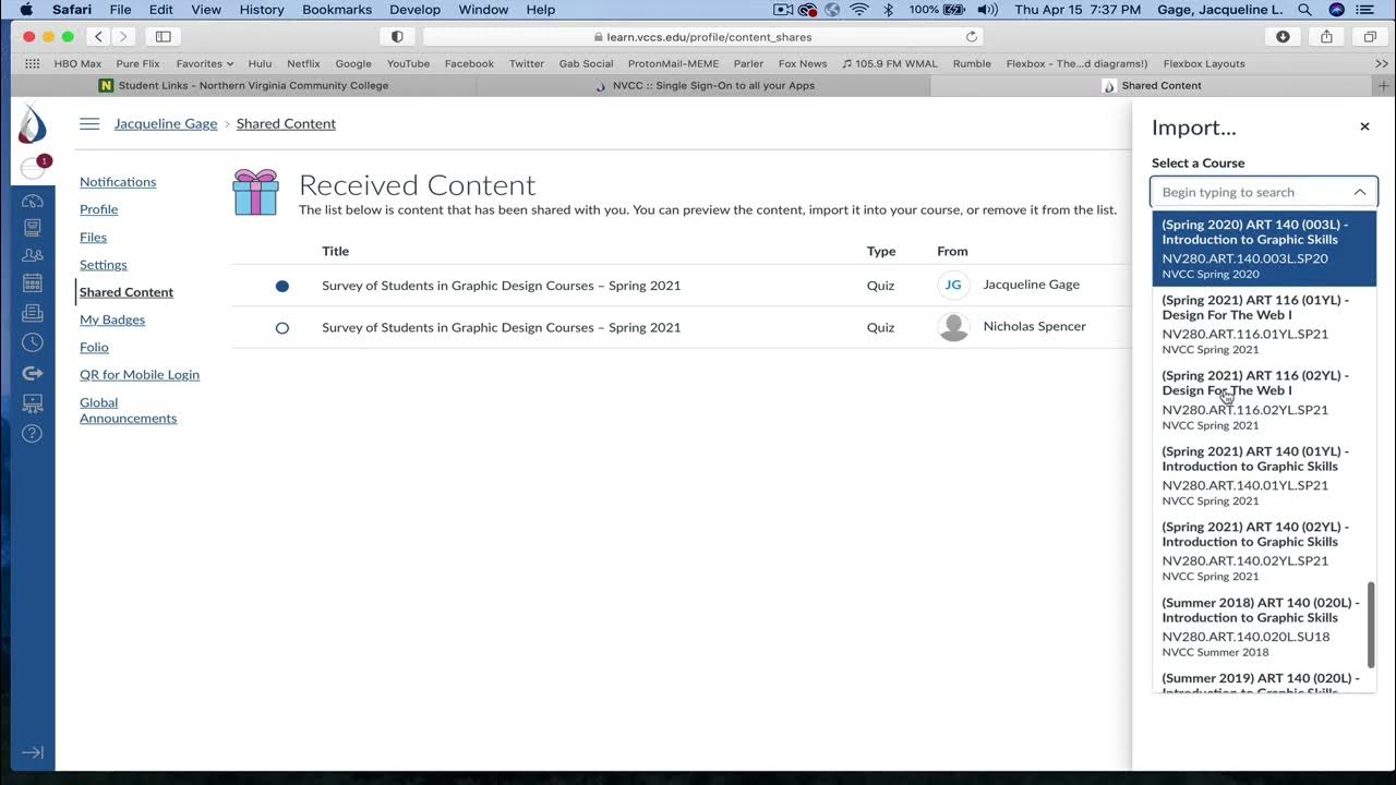 Importing a shared quiz in Canvas YouTube